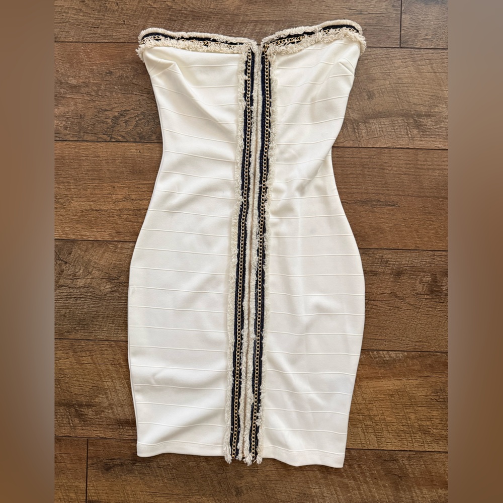 Symphony Elegant Cream Skirt with Chain Detail
